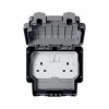 Hager 13 Amp Switched Twin Weatherproof IP66 Socket