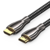 Vention Cotton Braided 4K HDMI Male to Male Cable 10M Black Zinc Alloy Type
