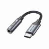 Vention USB-C Male to 3.5MM Earphone Jack With DAC Adapter 0.1M Gray