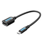 Vention USB 2.0 Mini-B Male to A Female OTG Cable 0.15M Black PVC Type
