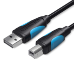 Vention USB 2.0 A to B Male PVC Typee Printer Cable with 2*Ferrite Core 5M Black