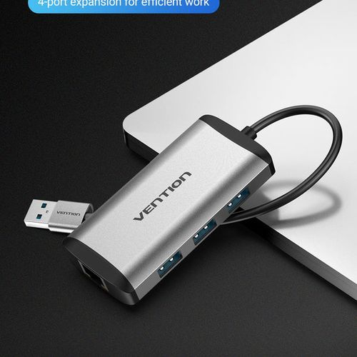 Vention USB 3.0 to USB3.0 (3 PORTS) + Gigabit Ethernet Aluminum Alloy Docking Station