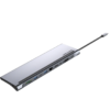 Vention 11 in 1 Multi-function Docking Station USB-C to HDMI/VGA/USB-C Gen 1/USB 3.0x2/USB 2.0/RJ45/SD/TF/TRRS 3.5mm/PD Docking Station 0.25m Gray Metal Type