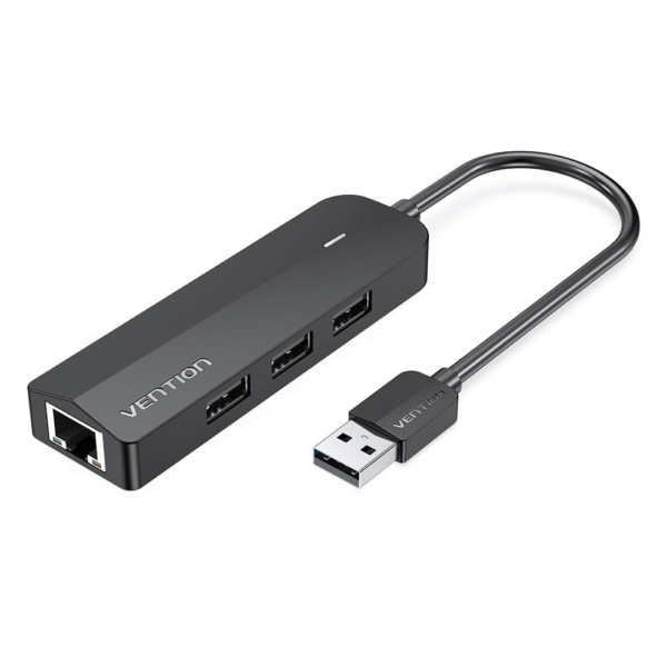 Vention 3-Port USB 2.0 Hub with 100M Ethernet Adapter 0.15M Black ...