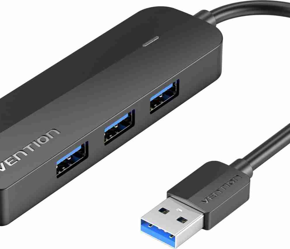 Vention 3-Port USB 3.0 Hub with Sound Card and Power Supply 0.15M Black