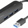 Vention 3-Port USB 3.0 Hub with Sound Card and Power Supply 0.15M Black