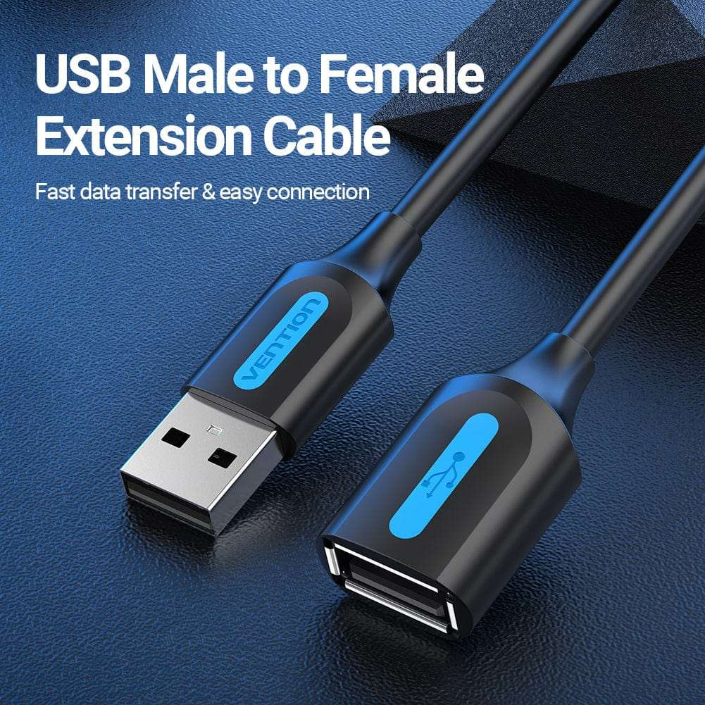 Vention USB 2.0 A Male to A Female Extension Cable 3M black PVC Type