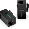 Vention Cat.6 UTP Keystone Jack Coupler 10 Pack Black