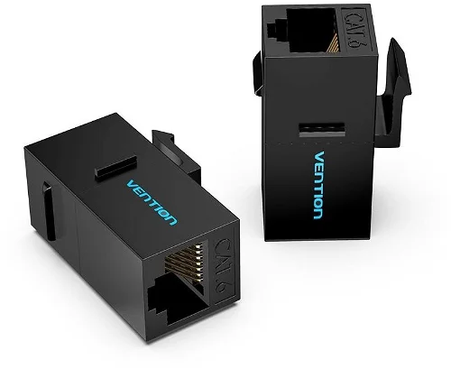 Vention Cat.6 UTP Keystone Jack Coupler 10 Pack Black