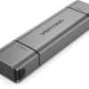 Vention 2-in-1 USB 3.0 A Card Reader(SD+TF) Gray Dual Drive Letter Aluminum Alloy Type