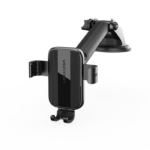 Vention One Touch Clamping Car Phone Mount with Suction Cup Black Square Type